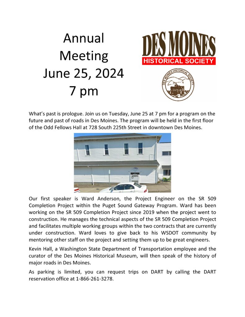 Dmhs June 25 Annual Meeting Flyer - Jc Harris For Des Moines, Washington